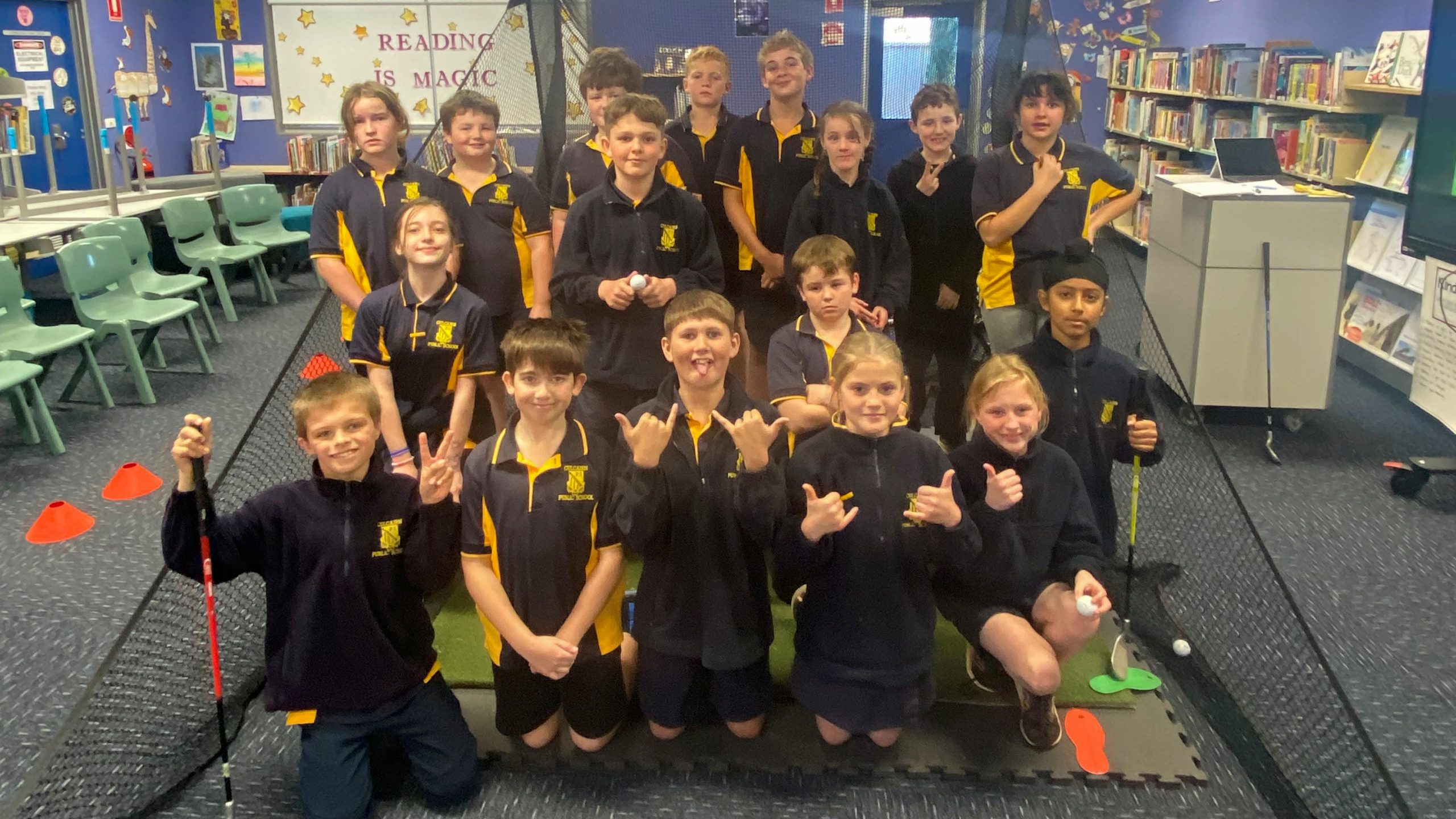 The kids from Culcairn Public School in a group